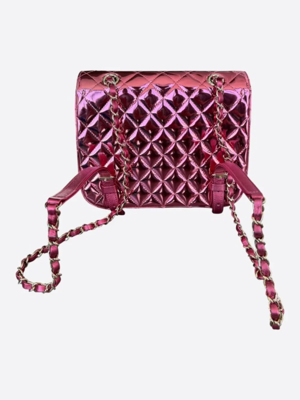 Chanel Pink Mirror Quilted Hollywood Boulevard Backpack